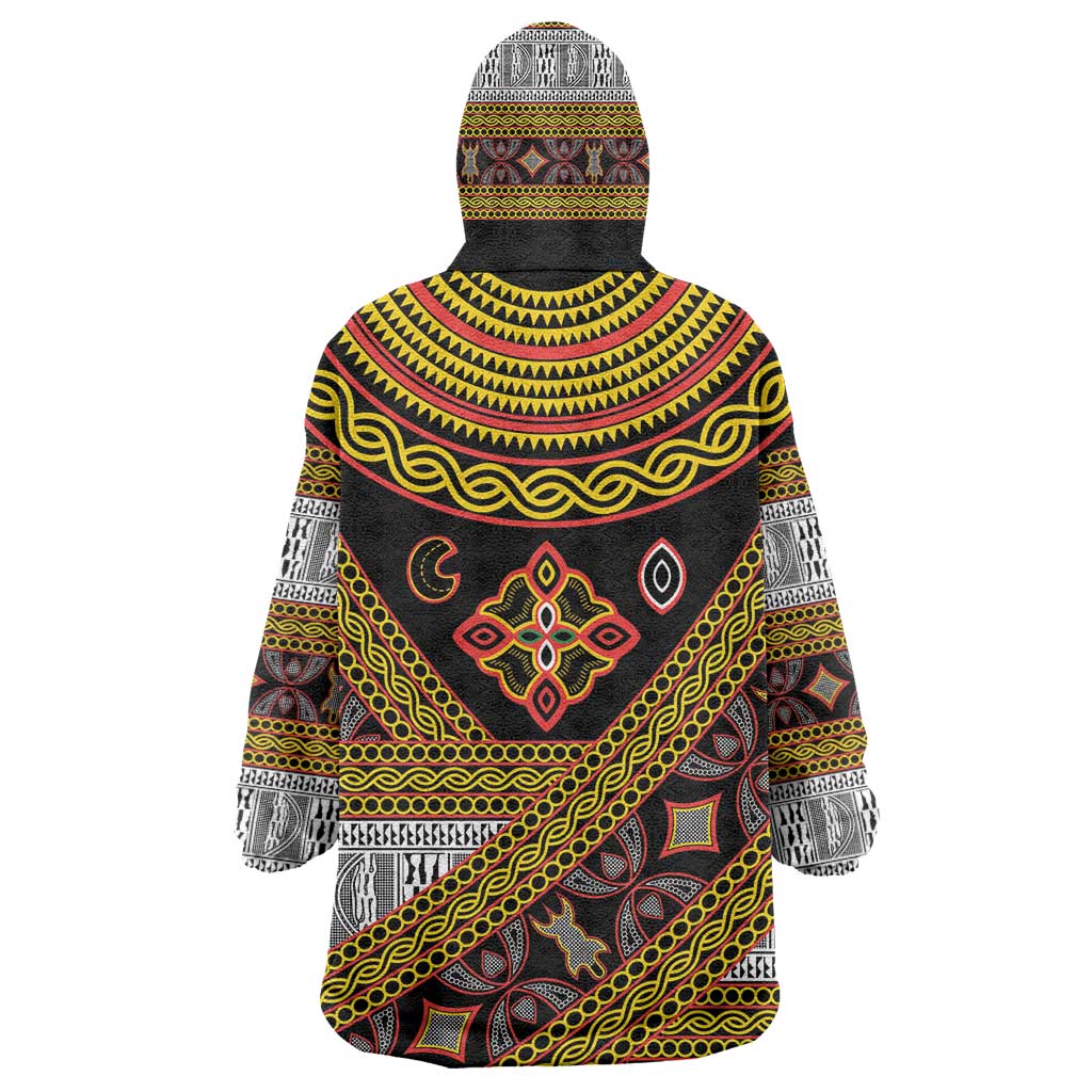 Cameroon Bamenda Toghu Inspired Kid Wearable Blanket Hoodie Classic Motifs