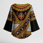 Cameroon Bamenda Toghu Inspired Kimono Sleeve Blouse Classic Motifs