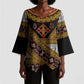 Cameroon Bamenda Toghu Inspired Kimono Sleeve Blouse Classic Motifs