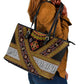 Cameroon Bamenda Toghu Inspired Leather Tote Bag Classic Motifs