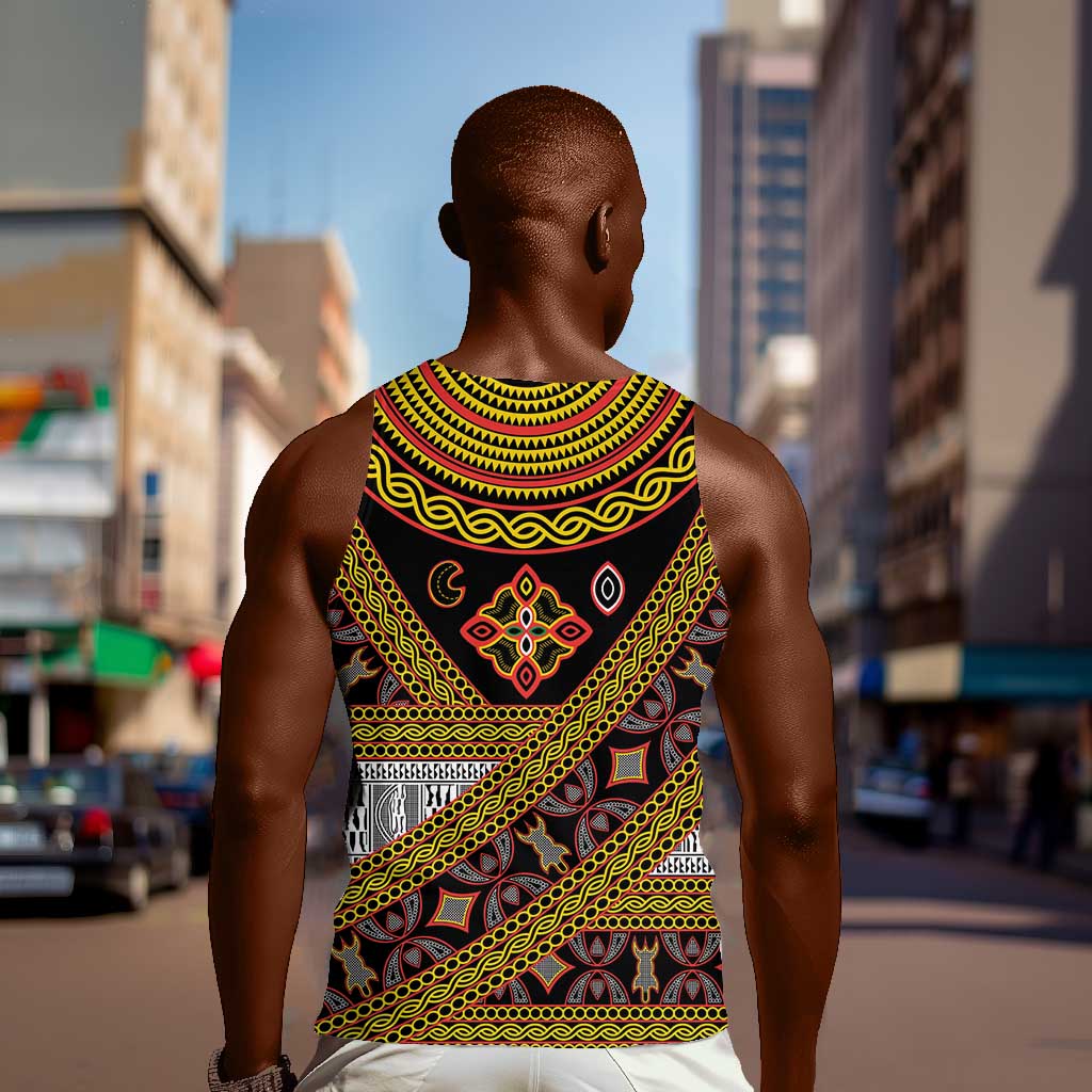 Cameroon Bamenda Toghu Inspired Men Tank Top Classic Motifs