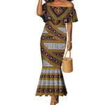 Cameroon Bamenda Toghu Inspired Mermaid Dress Classic Motifs