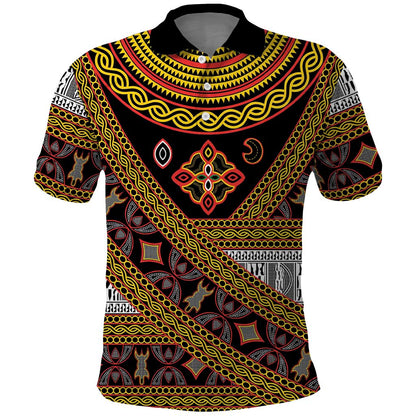 Cameroon Bamenda Toghu Inspired Polo Shirt Classic Motifs