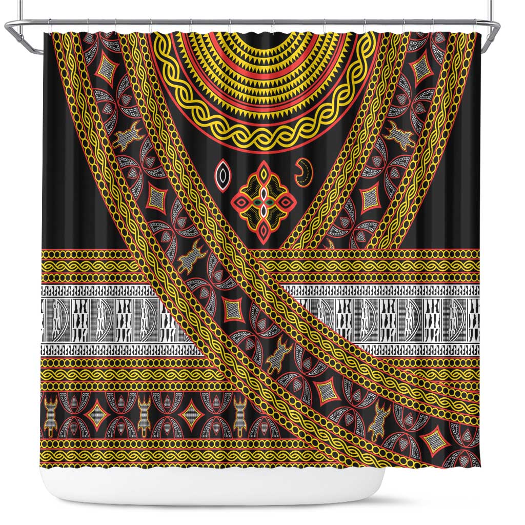 Cameroon Bamenda Toghu Inspired Shower Curtain Classic Motifs