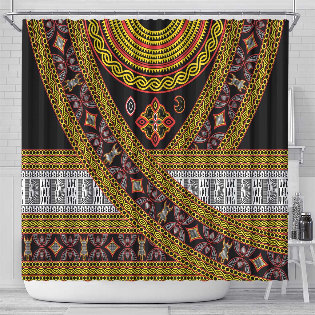 Cameroon Bamenda Toghu Inspired Shower Curtain Classic Motifs