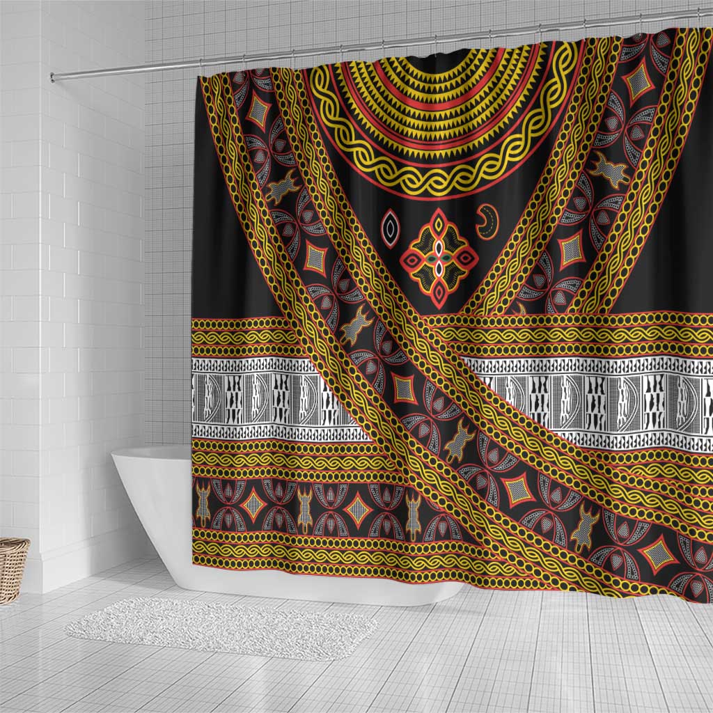 Cameroon Bamenda Toghu Inspired Shower Curtain Classic Motifs