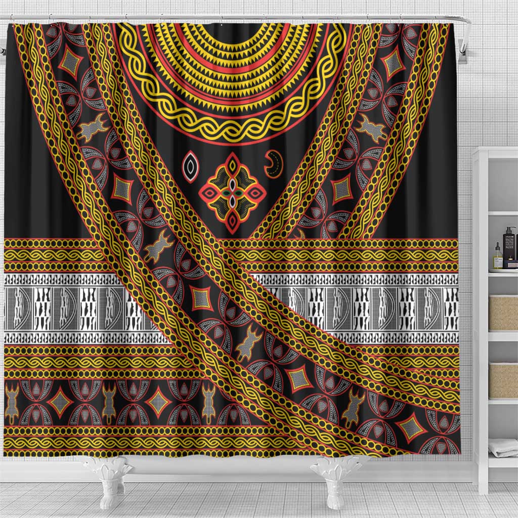 Cameroon Bamenda Toghu Inspired Shower Curtain Classic Motifs