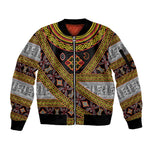 Cameroon Bamenda Toghu Inspired Sleeve Zip Bomber Jacket Classic Motifs