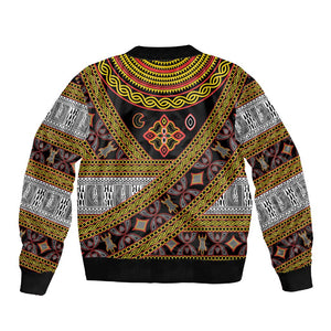 Cameroon Bamenda Toghu Inspired Sleeve Zip Bomber Jacket Classic Motifs