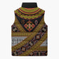 Cameroon Bamenda Toghu Inspired Sleeveless Puffer Jacket Classic Motifs