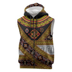 Cameroon Bamenda Toghu Inspired Sleeveless Zip Hoodie Classic Motifs