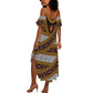 Cameroon Bamenda Toghu Inspired Summer Maxi Dress Classic Motifs