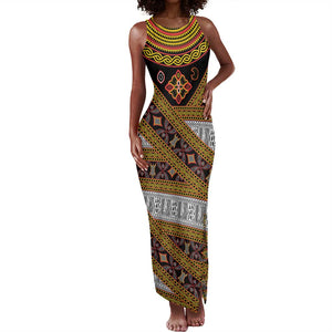 Cameroon Bamenda Toghu Inspired Tank Maxi Dress Classic Motifs