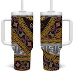 Cameroon Bamenda Toghu Inspired Tumbler With Handle Classic Motifs