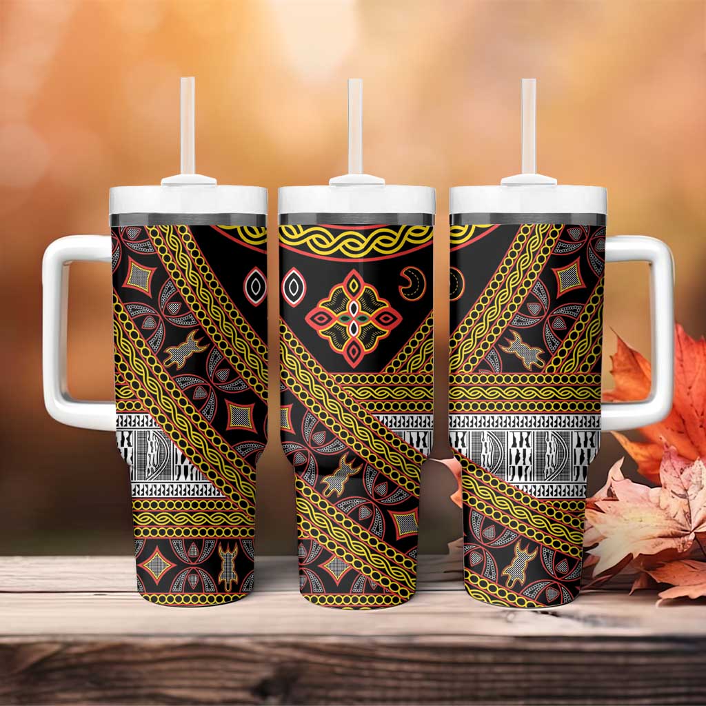 Cameroon Bamenda Toghu Inspired Tumbler With Handle Classic Motifs