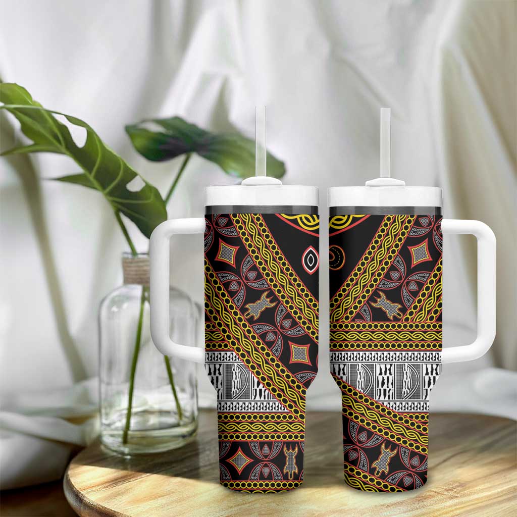 Cameroon Bamenda Toghu Inspired Tumbler With Handle Classic Motifs