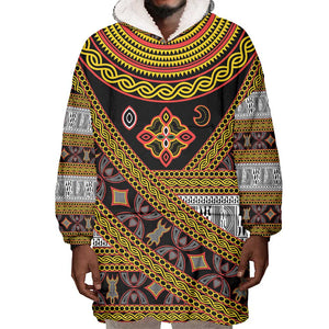 Cameroon Bamenda Toghu Inspired Wearable Blanket Hoodie Classic Motifs