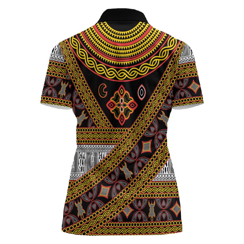 Cameroon Bamenda Toghu Inspired Women Polo Shirt Classic Motifs