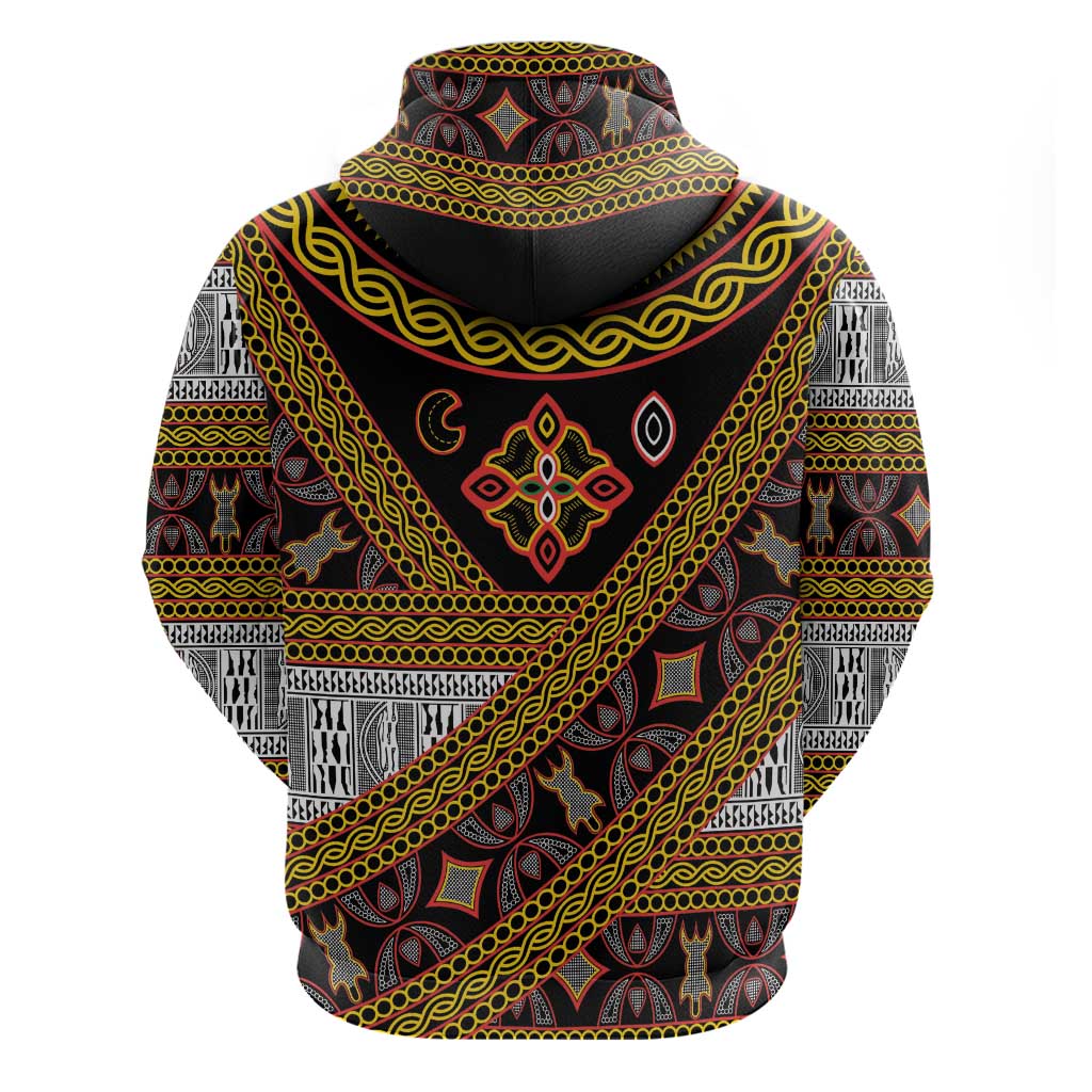 Cameroon Bamenda Toghu Inspired Zip Hoodie Classic Motifs