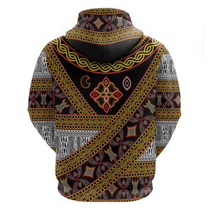 Cameroon Bamenda Toghu Inspired Zip Hoodie Classic Motifs