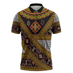 Cameroon Bamenda Toghu Inspired Zipper Polo Shirt Classic Motifs