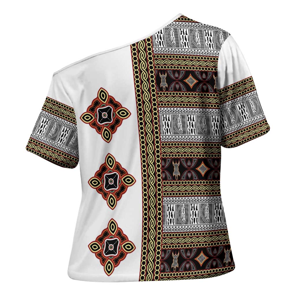 Cameroon Ndop Atoghu Inspired Cross Shoulder Shirt