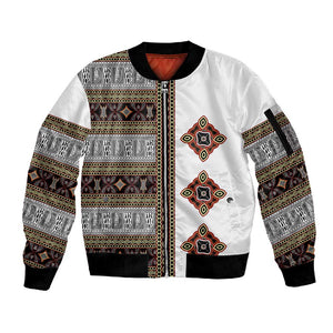Cameroon Ndop Atoghu Inspired Sleeve Zip Bomber Jacket