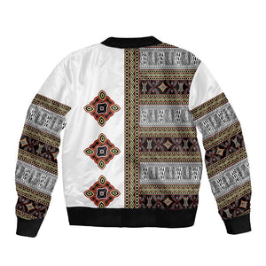 Cameroon Ndop Atoghu Inspired Sleeve Zip Bomber Jacket