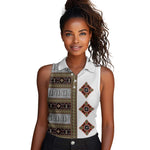 Cameroon Ndop Atoghu Inspired Women Sleeveless Polo Shirt