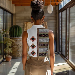Cameroon Ndop Atoghu Inspired Women Sleeveless Polo Shirt