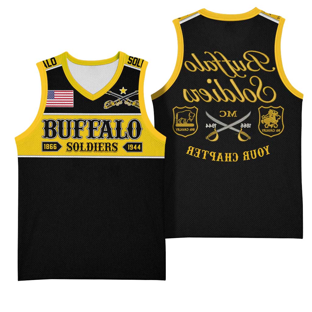 Personalised Buffalo Soldiers Basketball Jersey History of Heroes - African Pride