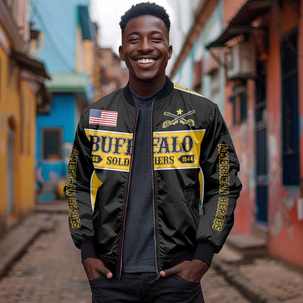 Personalised Buffalo Soldiers Bomber Jacket History of Heroes