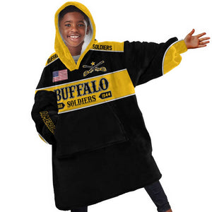 Personalised Buffalo Soldiers KId Wearable Blanket Hoodie History of Heroes