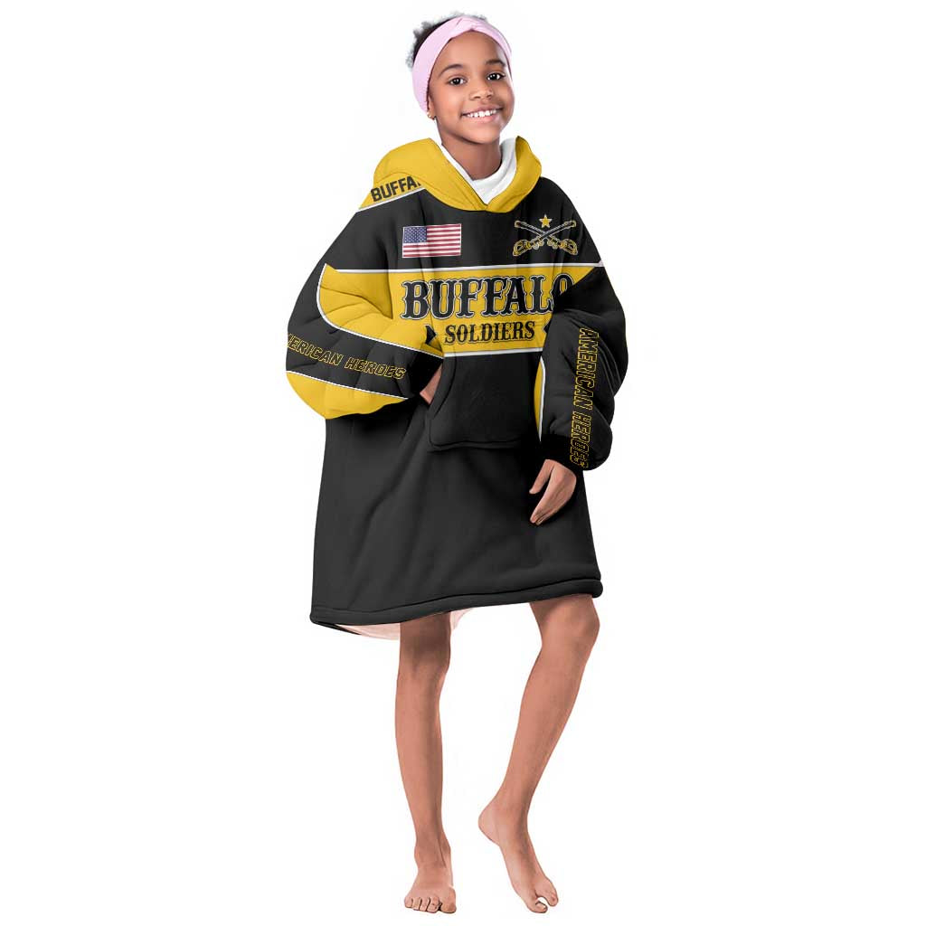 Personalised Buffalo Soldiers KId Wearable Blanket Hoodie History of Heroes