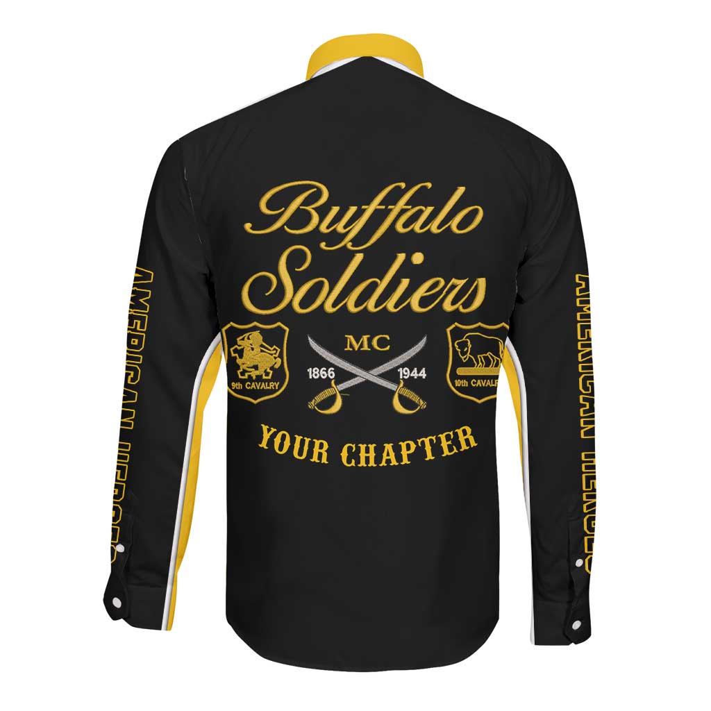 Personalised Buffalo Soldiers Long Sleeve Button Shirt History of Heroes