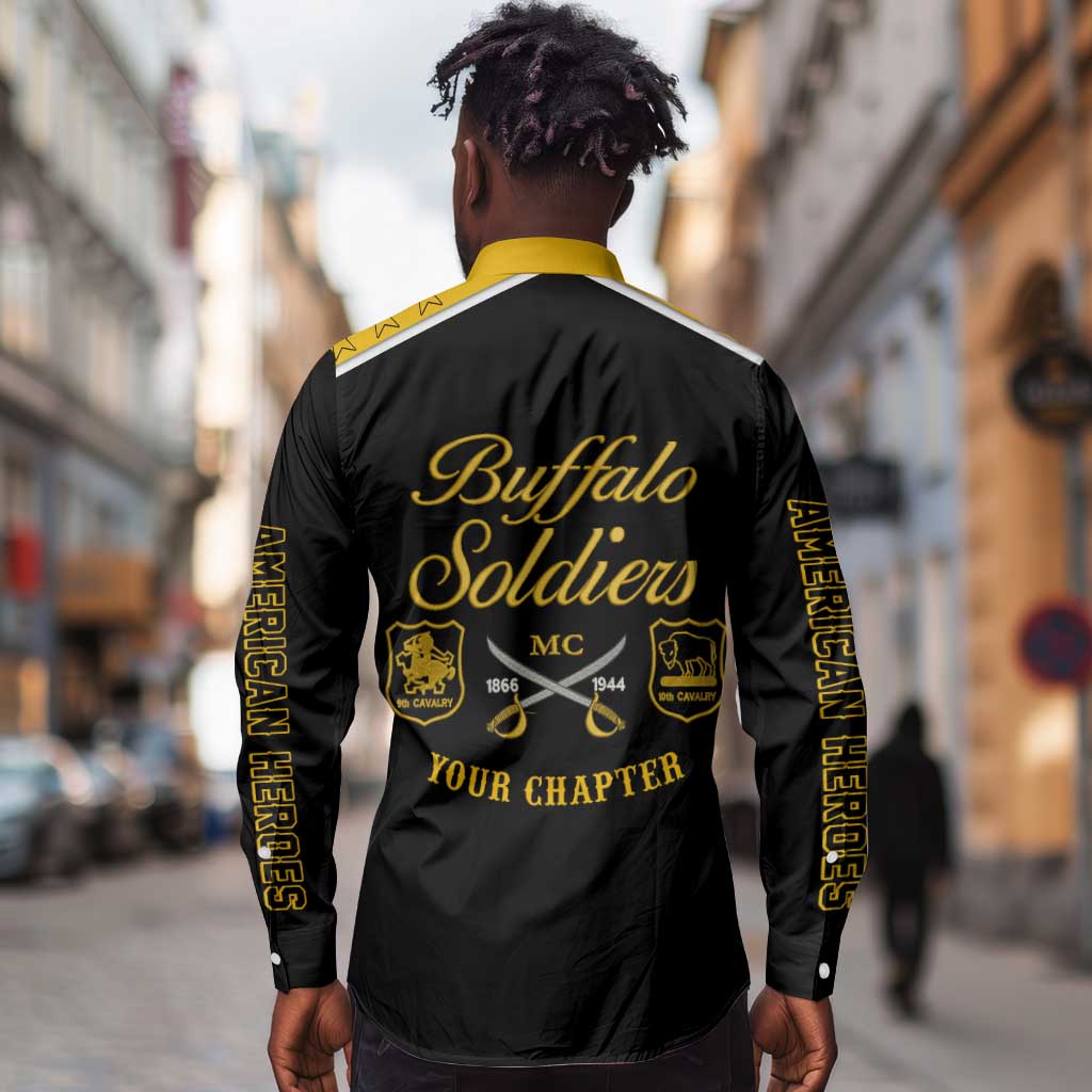 Personalised Buffalo Soldiers Long Sleeve Button Shirt History of Heroes