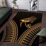Ancient Egypt Gold Intricate Area Rug Eye of Horus