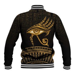 Ancient Egypt Gold Intricate Baseball Jacket Eye of Horus