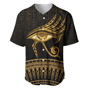 Ancient Egypt Gold Intricate Baseball Jersey Eye of Horus