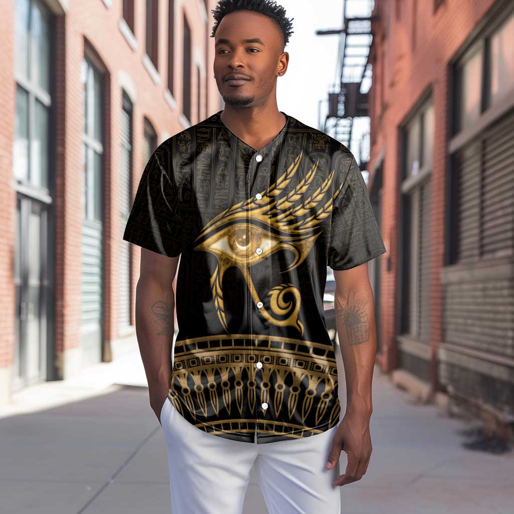 Ancient Egypt Gold Intricate Baseball Jersey Eye of Horus
