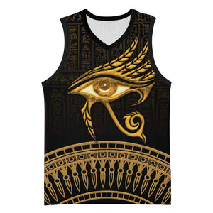 Ancient Egypt Gold Intricate Basketball Jersey Eye of Horus - African Pride