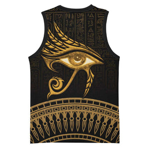 Ancient Egypt Gold Intricate Basketball Jersey Eye of Horus - African Pride