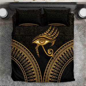 Ancient Egypt Gold Intricate Bedding Set Eye of Horus