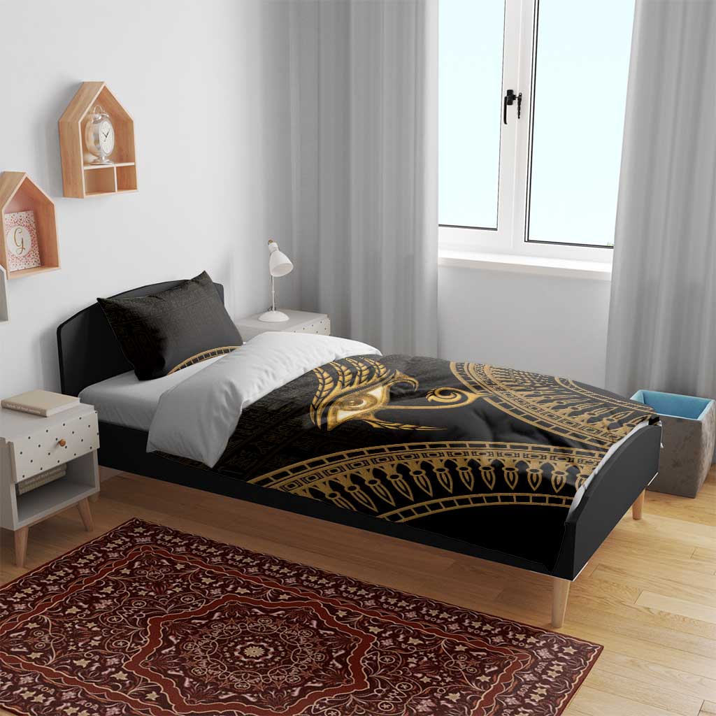 Ancient Egypt Gold Intricate Bedding Set Eye of Horus