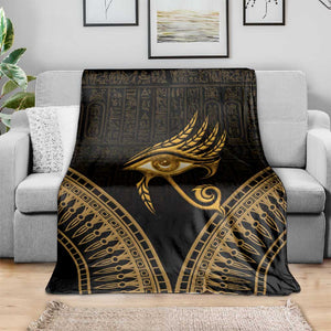 Ancient Egypt Gold Intricate Blanket Eye of Horus