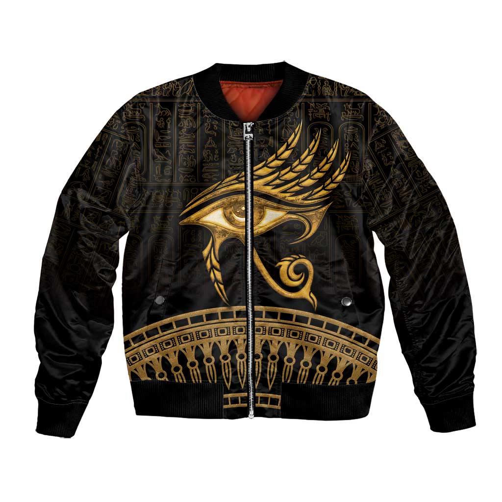 Ancient Egypt Gold Intricate Bomber Jacket Eye of Horus