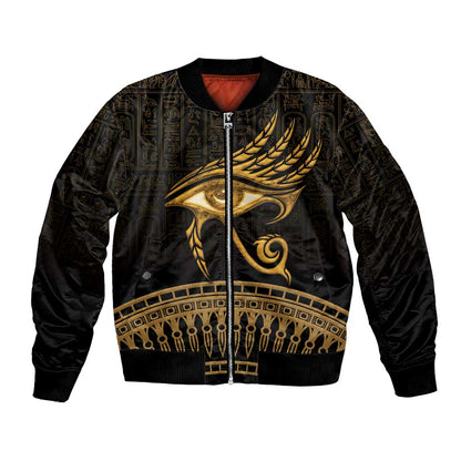 Ancient Egypt Gold Intricate Bomber Jacket Eye of Horus