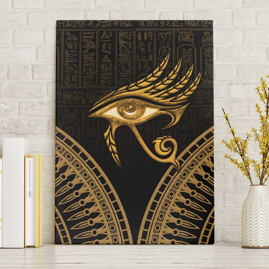 Ancient Egypt Gold Intricate Canvas Wall Art Eye of Horus