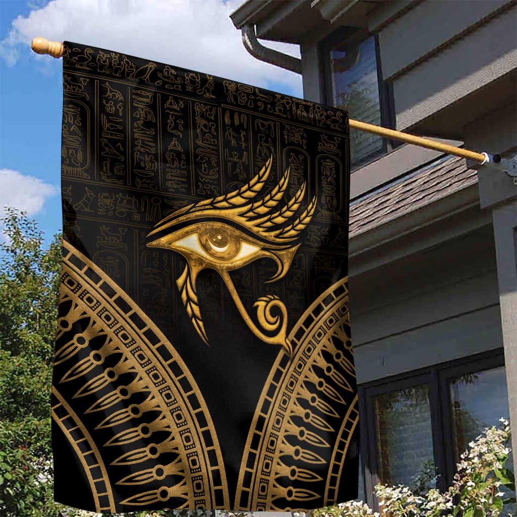 Ancient Egypt Gold Intricate Garden Flag Eye of Horus