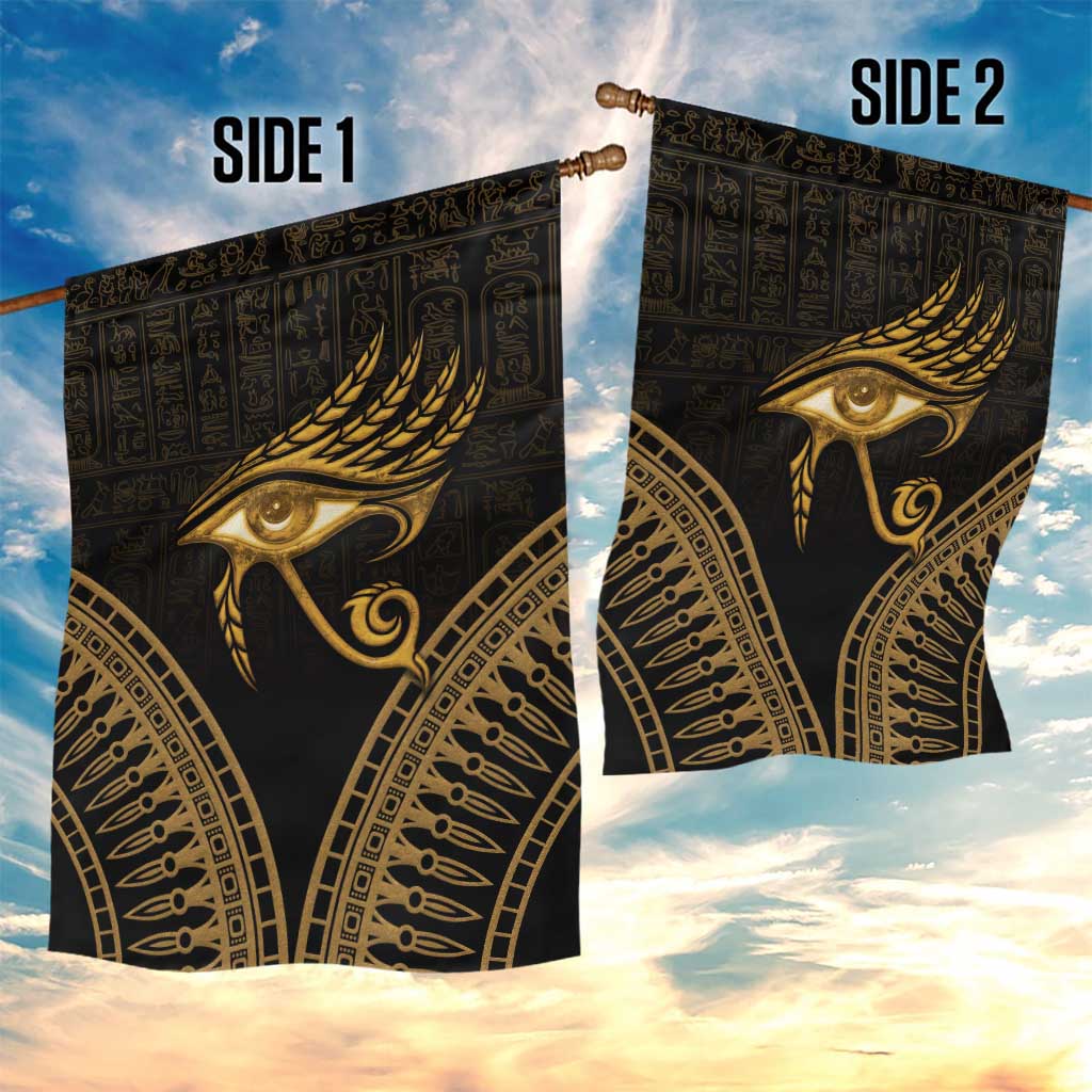 Ancient Egypt Gold Intricate Garden Flag Eye of Horus